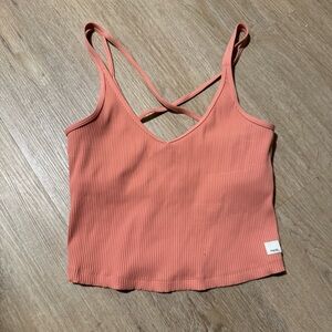 Vuori Rib Crop Tank (Small) Peach Pink NWOT
